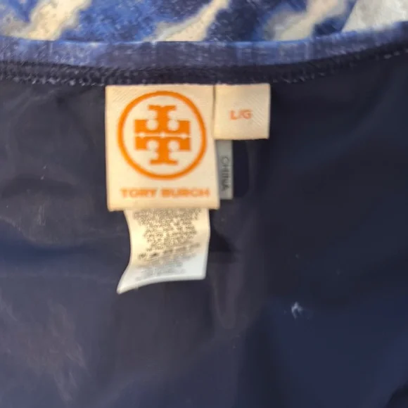 Tory Burch Blue One Piece Swimsuit with Tie Straps - Picture 3 of 4